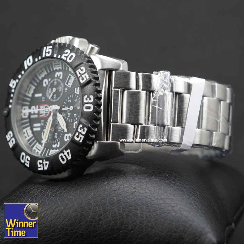 นาฬิกาLUMINOX (NAVY SEAL COLORMARK CHRONO 3180 SERIES) - Stainless Steel ขอบBlackPVD - Silver/Black รุ่น XS.3182