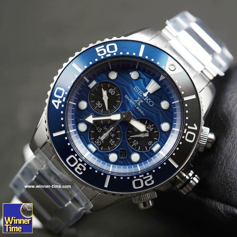 นาฬิกาSeiko Prospex Save The Ocean special Edition Solar Chronograph Divers 200m รุ่น SSC741P1,SSC741P,SSC741