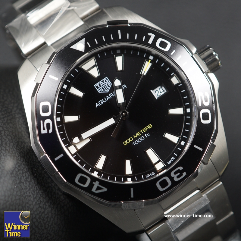 นาฬิกาTag Heuer Aquaracer 300M Quartz Black Dial รุ่น WAY101A.BA0746