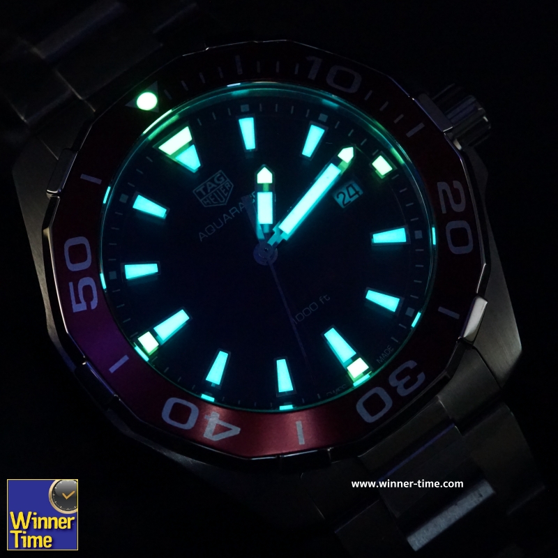 นาฬิกาTag Heuer Aquaracer 300M Quartz Black Dial รุ่น WAY101B.BA0746