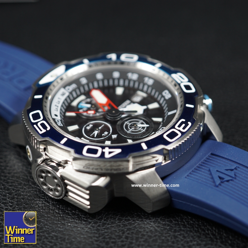 นาฬิกา Citizen Promaster Aqualand Eco-Drive Analog Chronograph รุ่น BJ2169-08E สีน้ำเงิน-ฟ้าน้ำทะเล