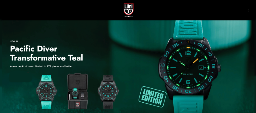 Pacific Diver Transformative Teal Dive Watch, 44 mm, Limited Edition