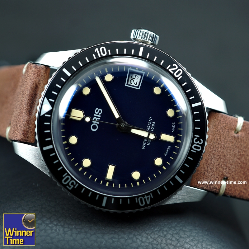 นาฬิกา ORIS Divers Sixty Five Automatic Blue Dial Boy Size ( 36มิล ) รุ่น  0173377474055