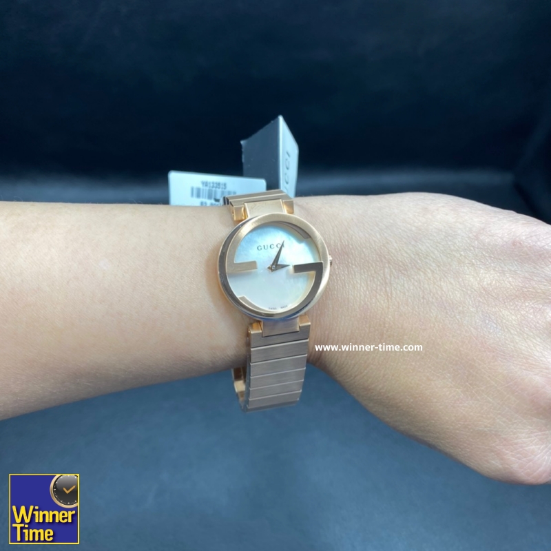 นาฬิกาGucci Interlocking Quartz Metal and Gold-Tone-Stainless-Steel Women's Watch รุ่น YA133515