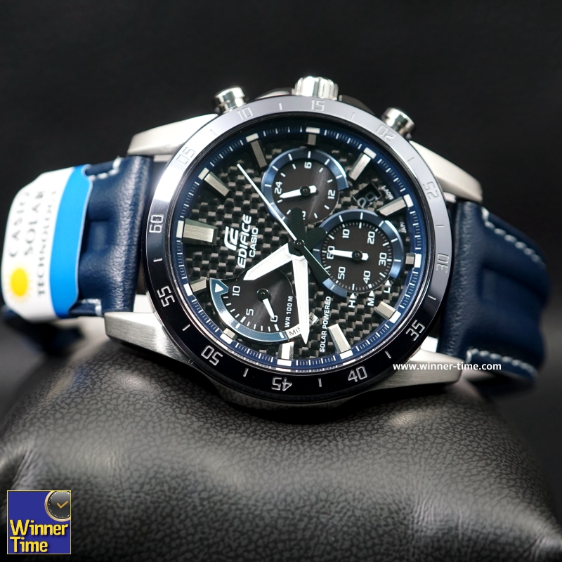 นาฬิกาCASIO EDIFICE โครโนกราฟ สายหนัง รุ่น EQS-930BL-2AV