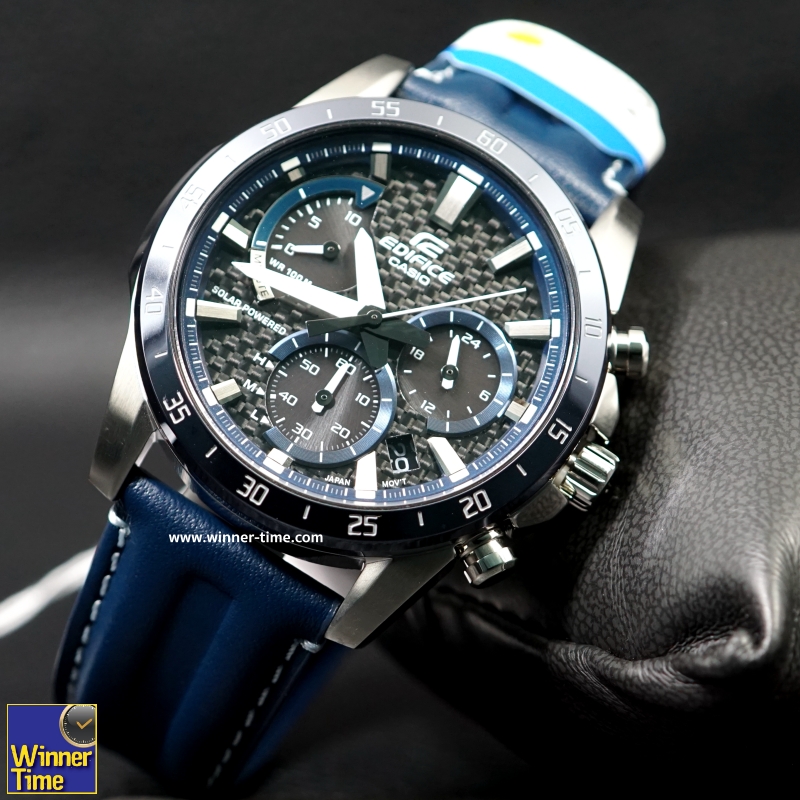 นาฬิกาCASIO EDIFICE โครโนกราฟ สายหนัง รุ่น EQS-930BL-2AV