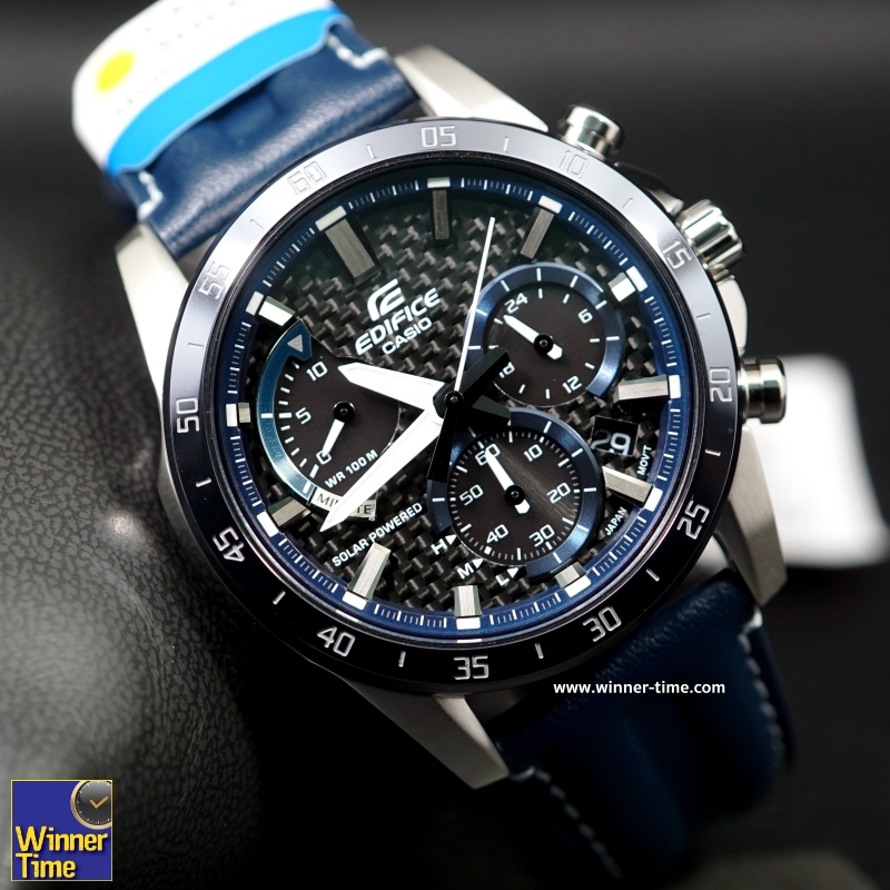 นาฬิกาCASIO EDIFICE โครโนกราฟ สายหนัง รุ่น EQS-930BL-2AV