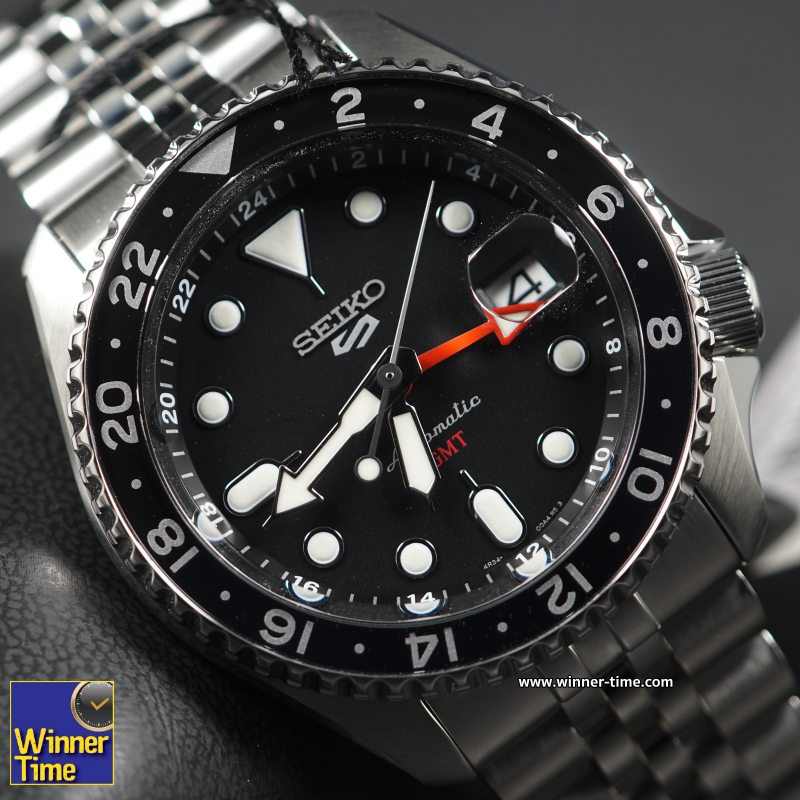 นาฬิกา Seiko 5 Sports Automatic GMT รุ่น SSK001K1,SSK001K,SSK001,หน้าปัดสีดำ 