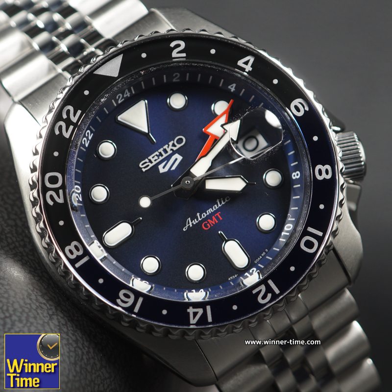นาฬิกา Seiko 5 Sports GMT รุ่น SSK003K1,SSK003K,SSK003,หน้าปัดสีน้ำเงิน