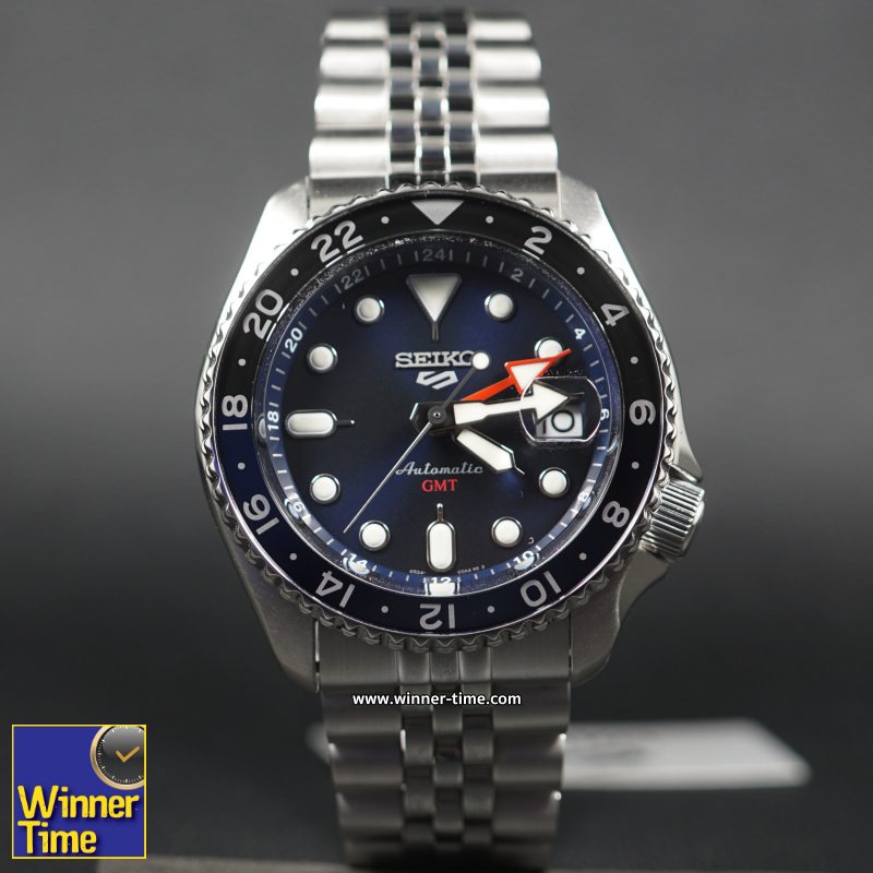 นาฬิกา Seiko 5 Sports Automatic GMT รุ่น SSK003K1,SSK003K,SSK003,หน้าปัดสีน้ำเงิน