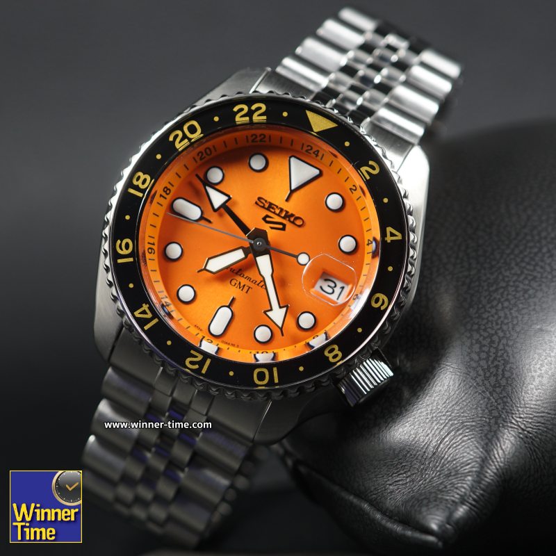 นาฬิกา Seiko 5 Sports Automatic GMT รุ่น SSK005K1,SSK005K,SSK005,หน้าปัดสีส้ม