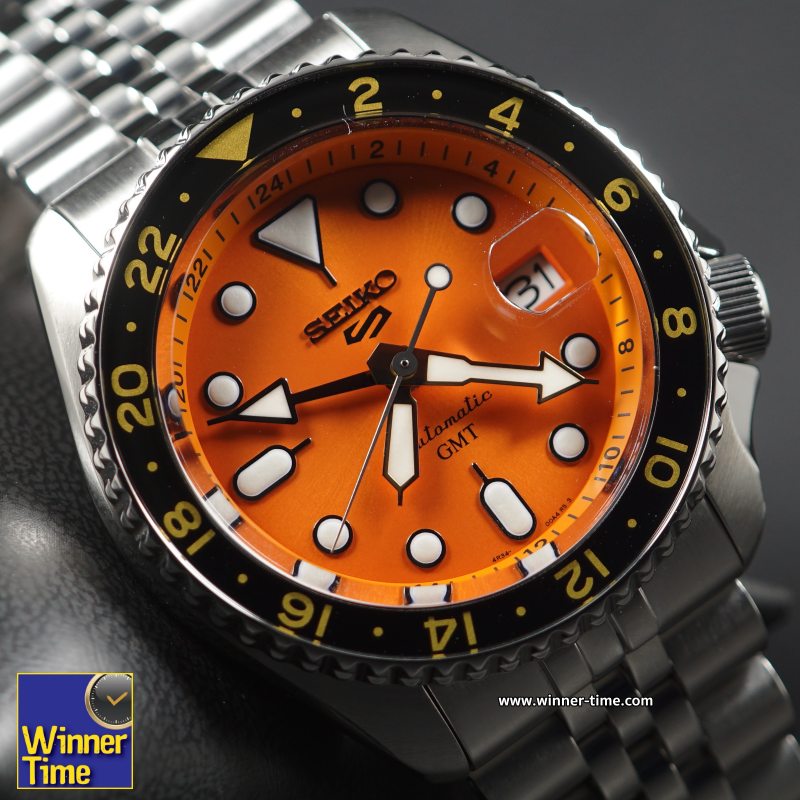 นาฬิกา Seiko 5 Sports GMT รุ่น SSK005K1,SSK005K,SSK005,หน้าปัดสีส้ม