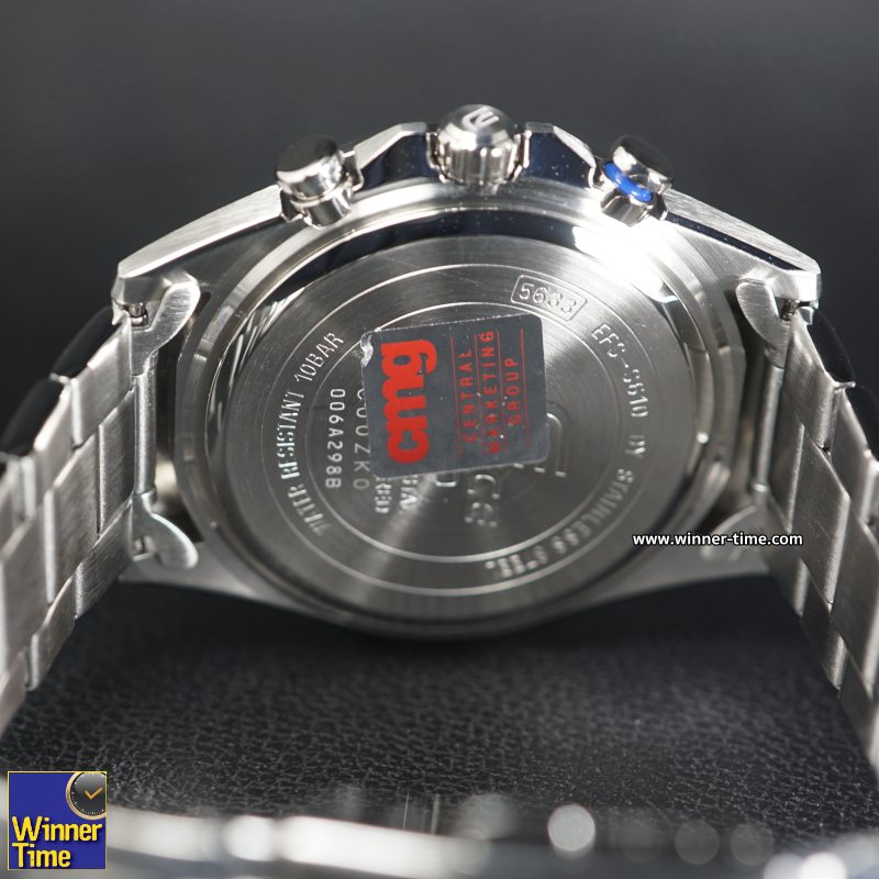 นาฬิกาCASIO EDIFICE รูปทรงเพรียวบางประดับคริสตัลแซฟไฟร์ รุ่น EFS-S610D-1AV