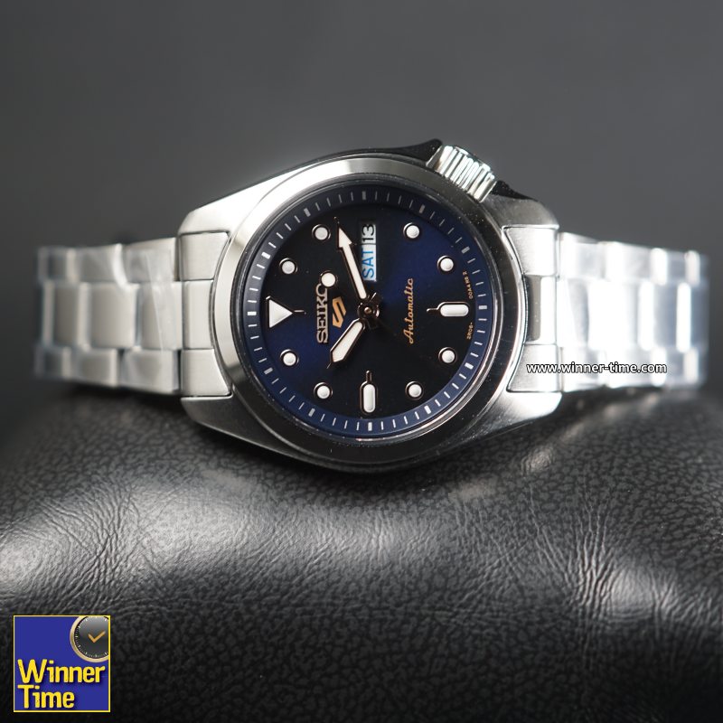 นาฬิกาSeiko5 Sports อัตโนมัติ สแตนเลสสตีล สีน้ำเงิน dial รุ่น SRE003,SRE003K1,SRE003K 100M ของสุภาพสตรี