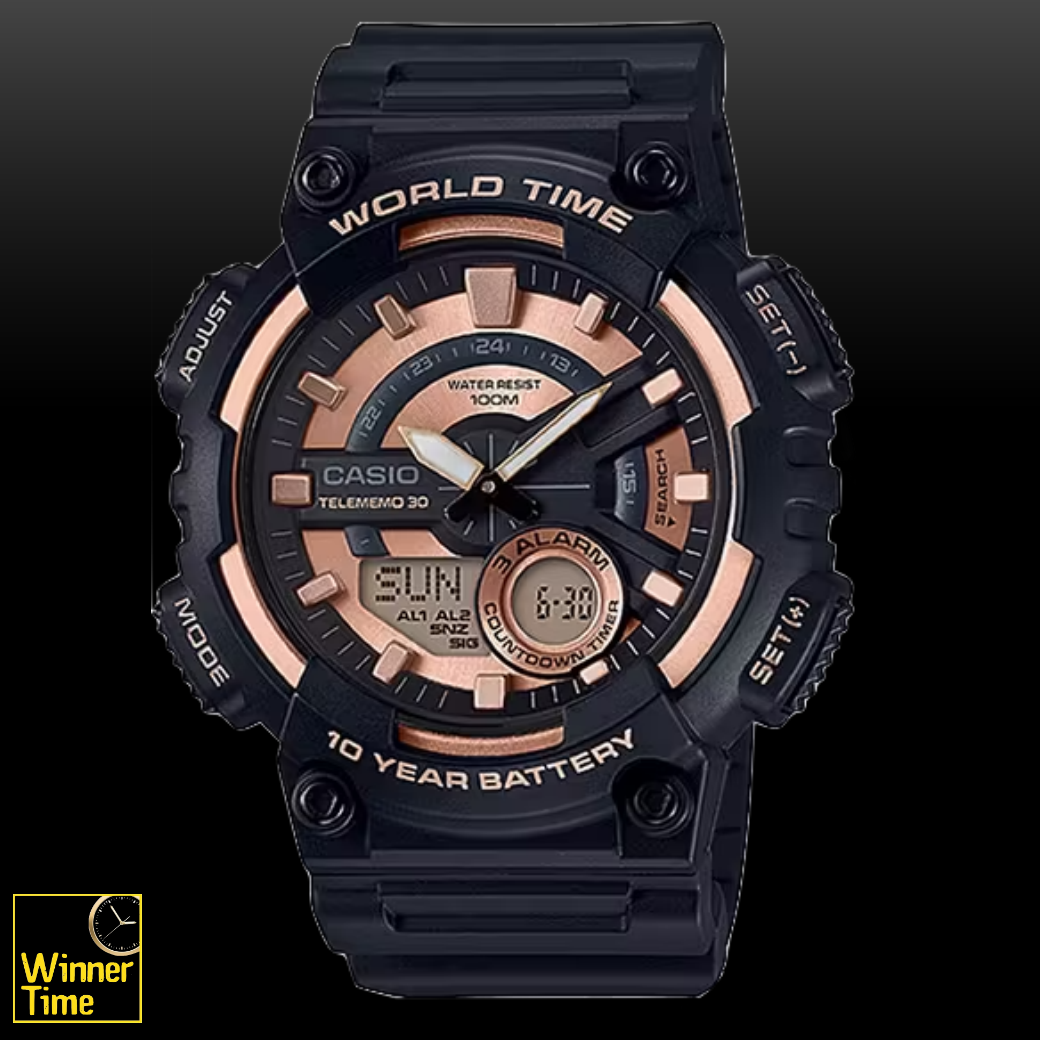 นาฬิกา Casio ระบบผสมอะนาล็อก-ดิจิตอล รุ่น AEQ-110W-1A3VDF