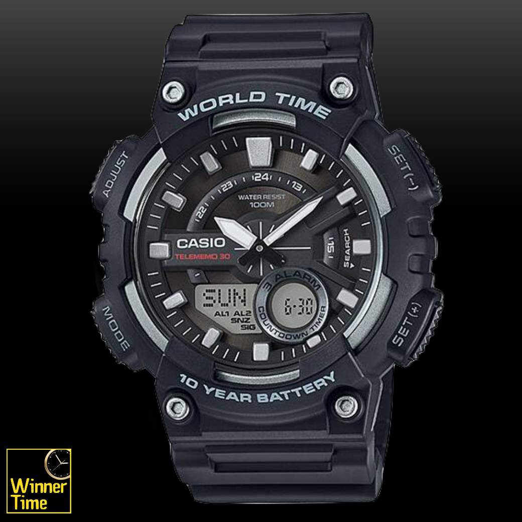 นาฬิกา Casio ระบบผสมอะนาล็อก-ดิจิตอล รุ่น AEQ-110W-1AV