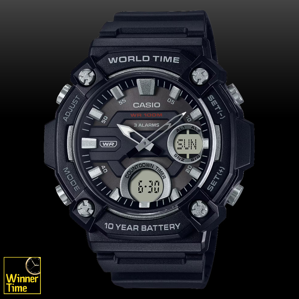 นาฬิกา Casio ระบบผสมอะนาล็อก-ดิจิตอล รุ่น AEQ-120W-1AV