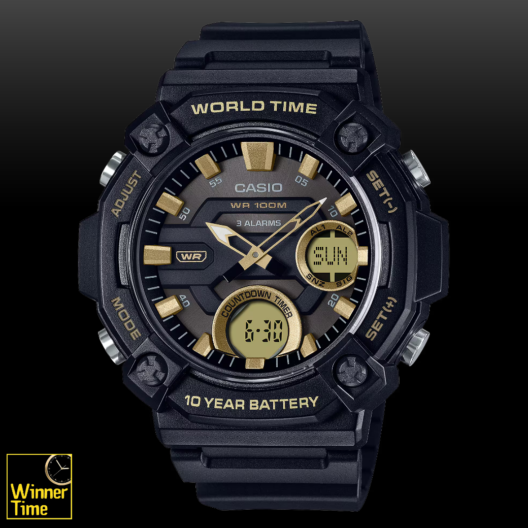 นาฬิกา Casio  ระบบผสมอะนาล็อก-ดิจิตอล รุ่น AEQ-120W-9AV