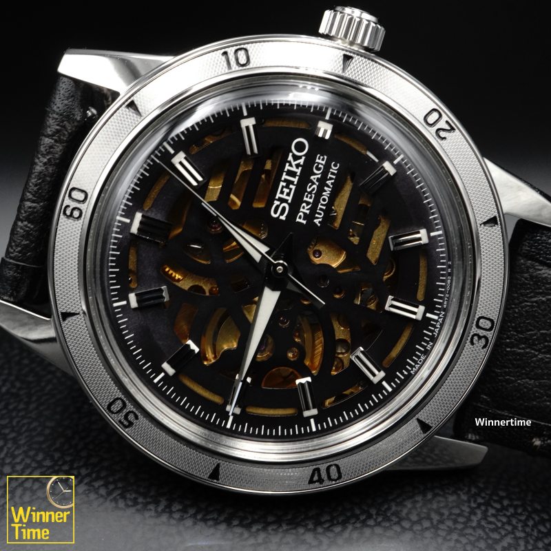 นาฬิกาข้อมือ Seiko Presage Automatic Open Heart Style 60s 'Elegant yet Rugged' Biker style รุ่น SSA461J1,SSA461J,SSA461