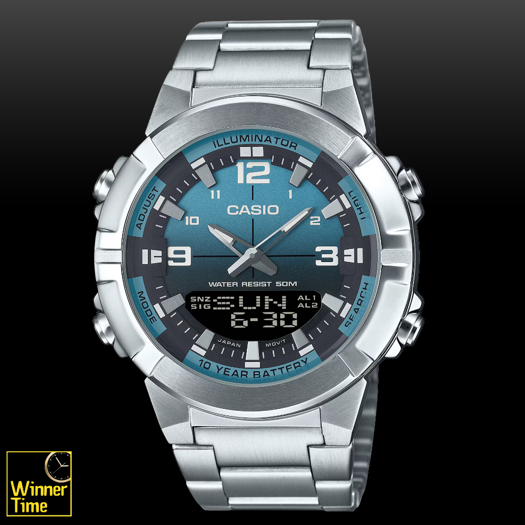 นาฬิกา Casio ระบบผสมอะนาล็อก-ดิจิตอล รุ่น AMW-870DA-2A2V