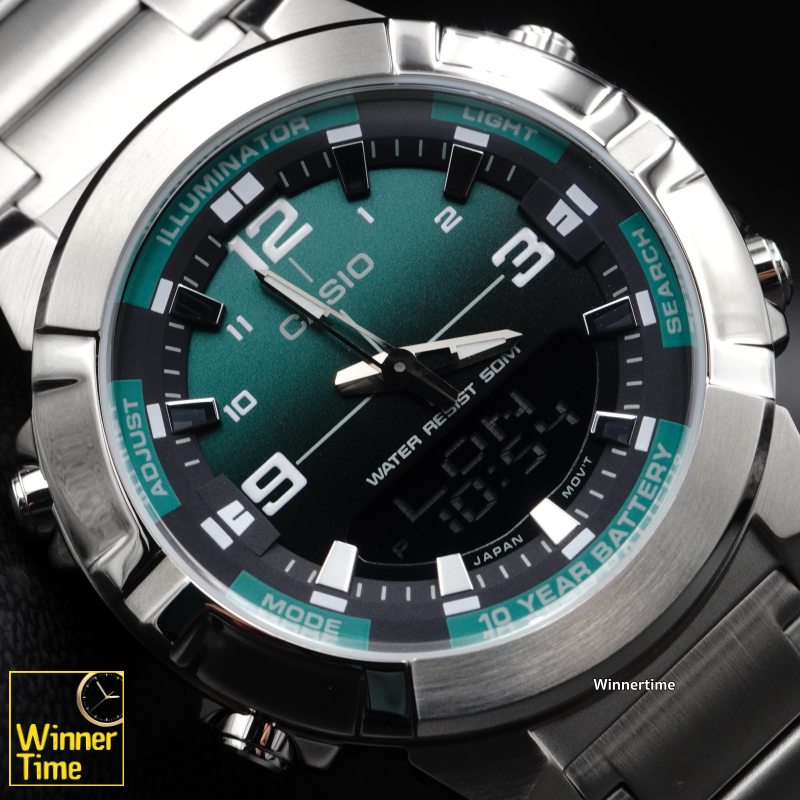 นาฬิกา Casio ระบบผสมอะนาล็อก-ดิจิตอล รุ่น AMW-870DA-3A