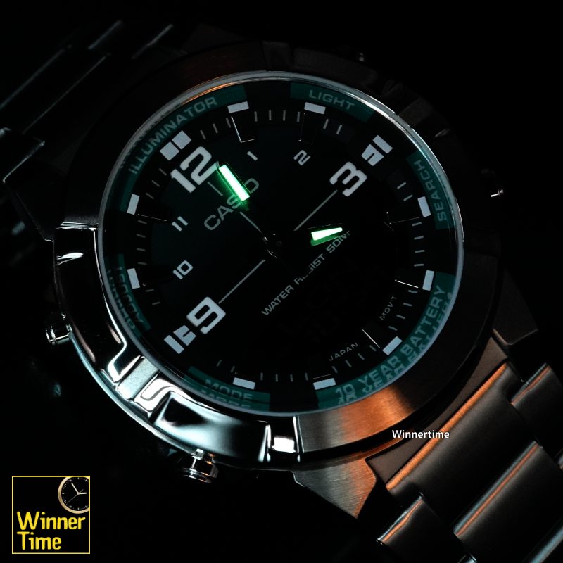 นาฬิกา Casio ระบบผสมอะนาล็อก-ดิจิตอล รุ่น AMW-870DA-3A