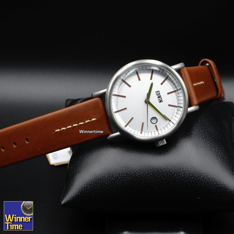 นาฬิกา EDWIN Quartz EPIC รุ่น EW1L002L0124 สายสีน้ำตาลเข้ม