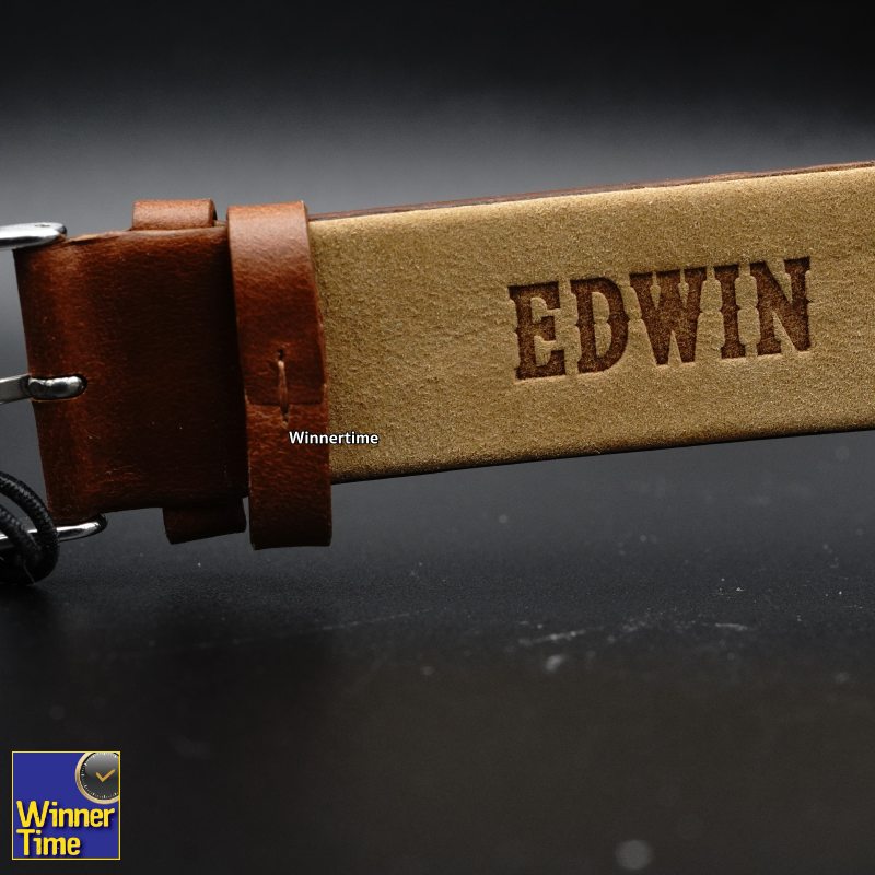นาฬิกา EDWIN Quartz EPIC รุ่น EW1L002L0124 สายสีน้ำตาลเข้ม
