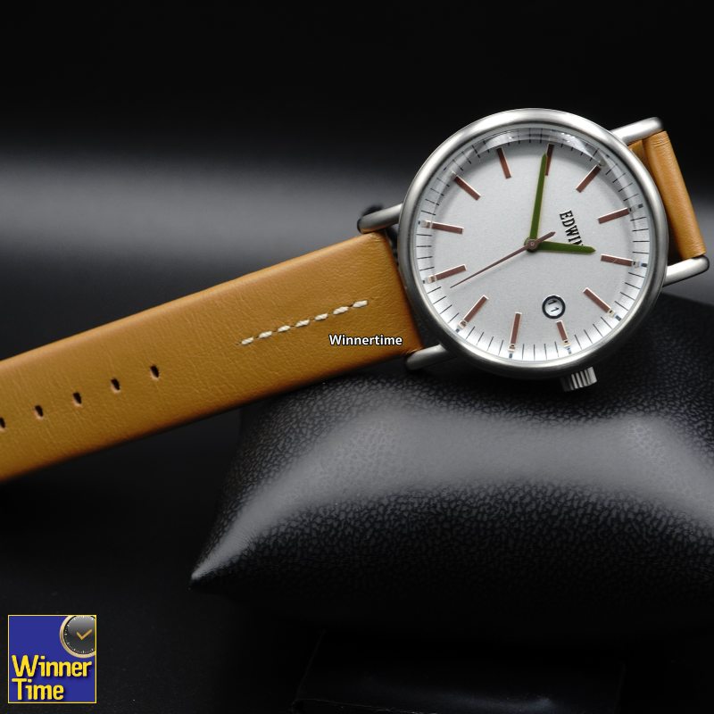 นาฬิกา EDWIN Quartz EPIC รุ่น EW1L002L0124 สายสีน้ำตาลอ่อน