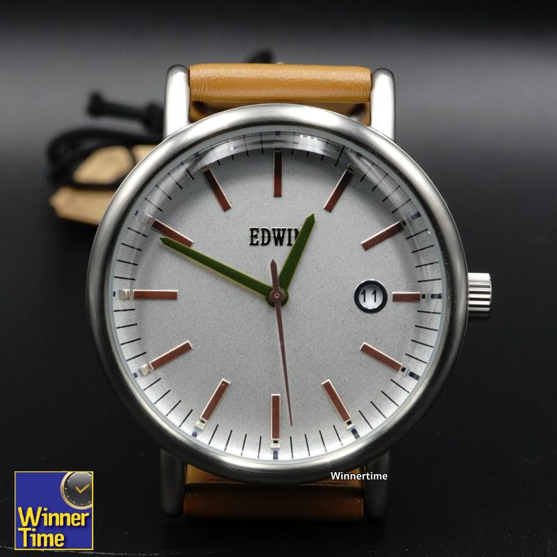 นาฬิกา EDWIN Quartz EPIC รุ่น EW1L002L0124 สายสีน้ำตาลอ่อน