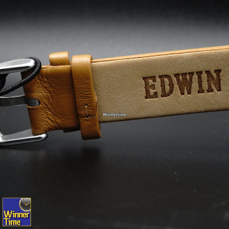 นาฬิกา EDWIN Quartz EPIC รุ่น EW1L002L0124 สายสีน้ำตาลอ่อน