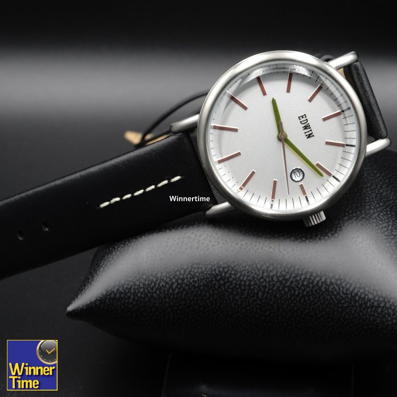 นาฬิกา EDWIN Quartz EPIC รุ่น EW1L002L0124สายหนังสีดำ