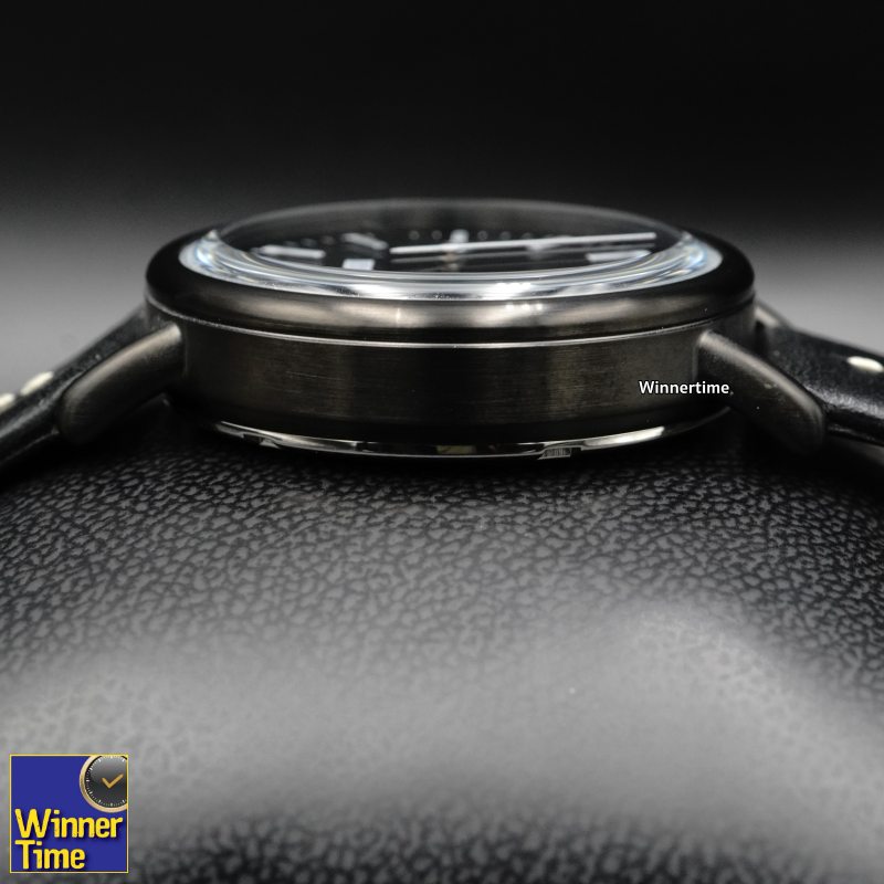 นาฬิกา EDWIN Quartz EPIC รุ่น EW1L002L0124 ตัวเรือนสแตนเลสรมดำ สายหนังสีดำ