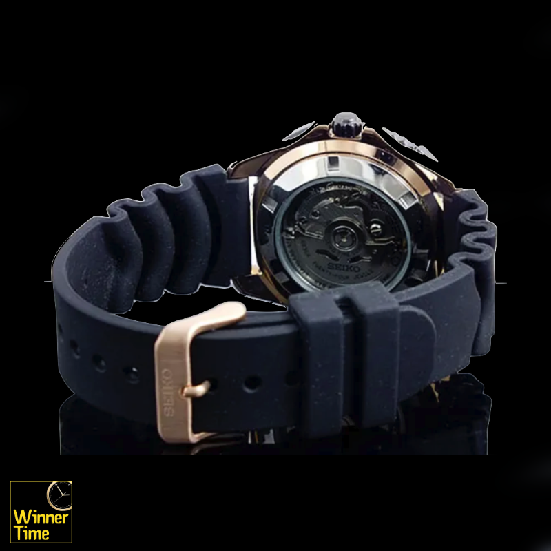 นาฬิกาข้อมือSeiko 5 Sports Automatic Black Dial Stainless Steel Case Rubber Strap รุ่น SRP210K1,SRP210K,SRP210