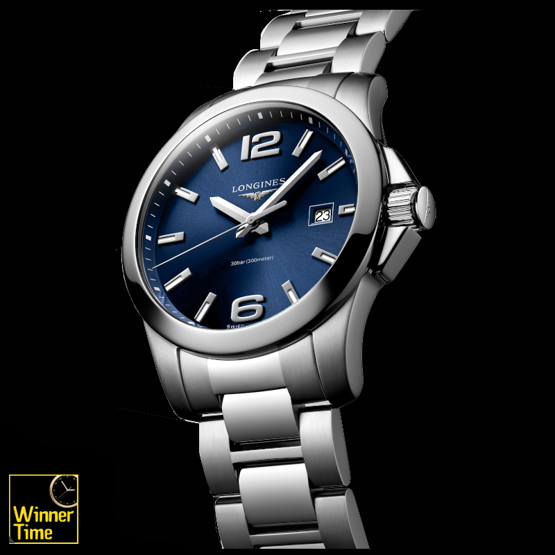 นาฬิกาข้อมือผู้ชายจากแบรนด์หรูสวิส Longines  CONQUEST- L3.759.4.96.6 ควอตซ์, Ø 41.00 mm รุ่น  L3.759.4.96.6