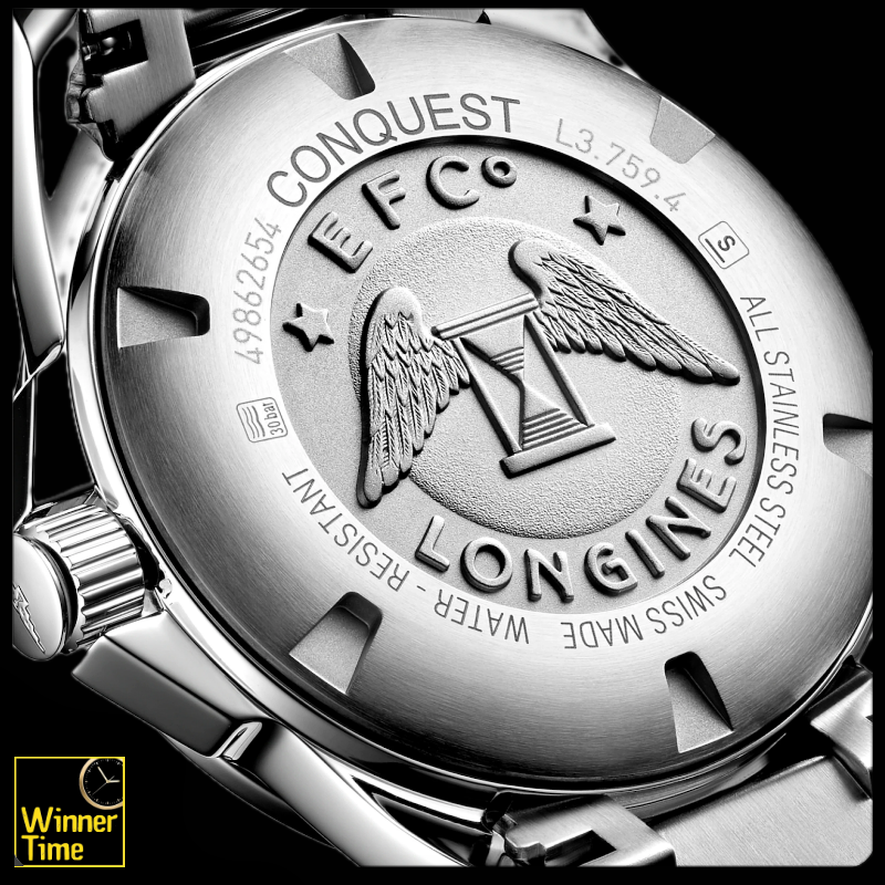 นาฬิกาข้อมือผู้ชายจากแบรนด์หรูสวิส Longines  CONQUEST- L3.759.4.96.6 ควอตซ์, Ø 41.00 mm รุ่น  L3.759.4.96.6