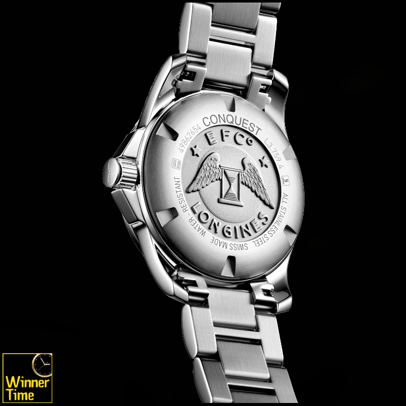 นาฬิกาข้อมือผู้ชายจากแบรนด์หรูสวิส Longines CONQUEST-ควอตซ์, Ø 41.00 mm, สแตนเลสสตีล รุ่น L3.759.4.76.6