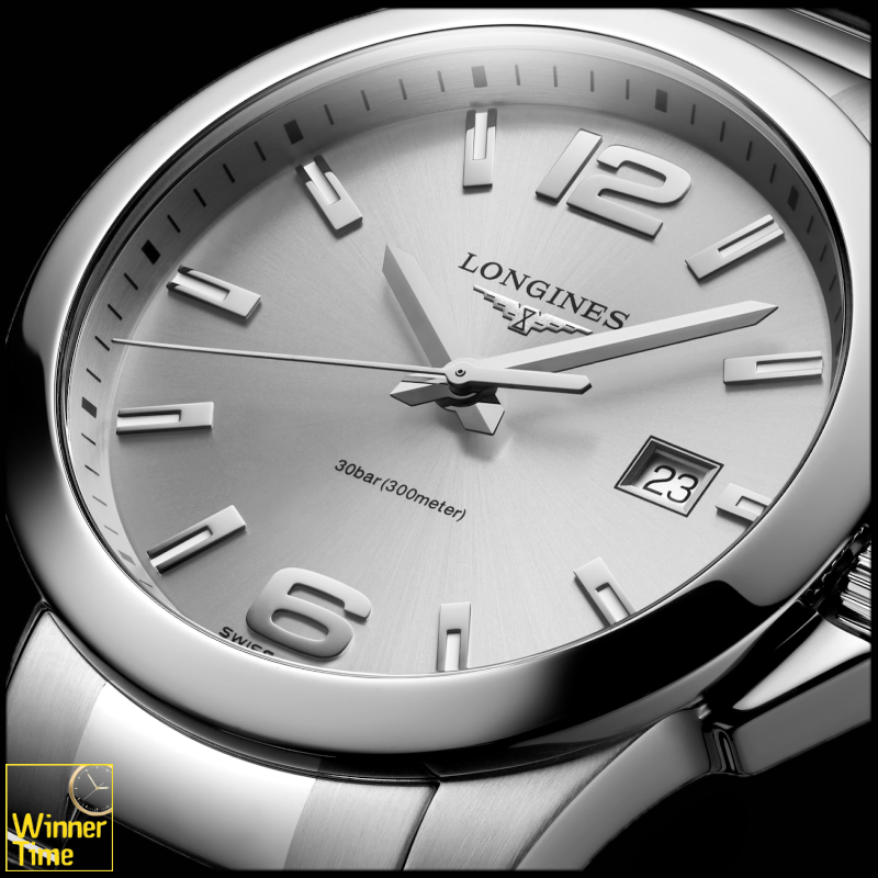 นาฬิกาข้อมือผู้ชายจากแบรนด์หรูสวิส Longines CONQUEST-ควอตซ์, Ø 41.00 mm, สแตนเลสสตีล รุ่น L3.759.4.76.6