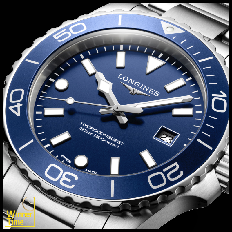 นาฬิกาข้อมือผู้ชายจากแบรนด์หรูสวิส Longines HYDROCONQUEST- L3.769.4.06.6 ควอตซ์, Ø 42.00 mm สแตนเลสสตีล รุ่น L3.769.4.96.6