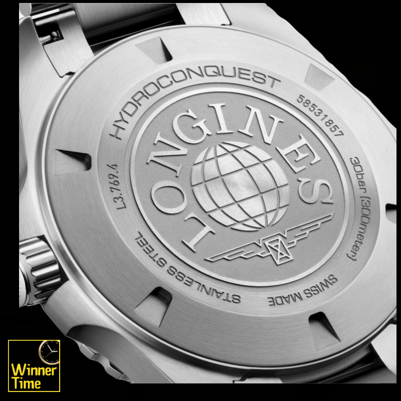 นาฬิกาข้อมือผู้ชายจากแบรนด์หรูสวิส Longines HYDROCONQUEST- L3.769.4.06.6 ควอตซ์, Ø 42.00 mm สแตนเลสสตีล รุ่น L3.769.4.96.6