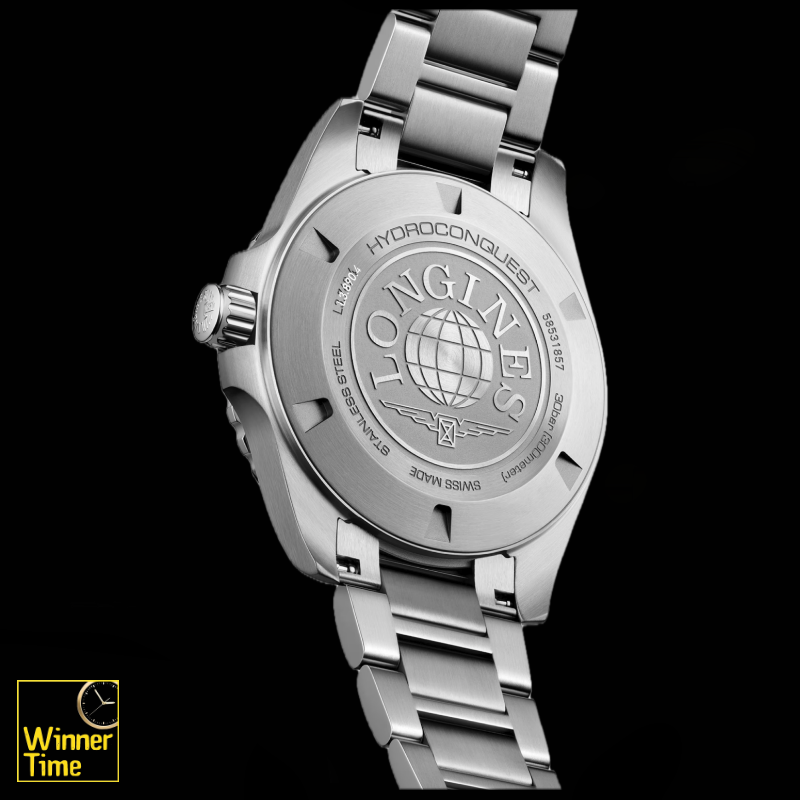 นาฬิกาข้อมือผู้ชายจากแบรนด์หรูสวิส Longines HYDROCONQUEST- ควอตซ์, Ø 42.00 mm สแตนเลสสตีล รุ่น L3.769.4.56.6