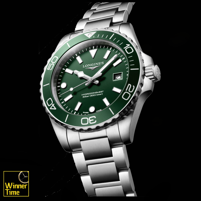 นาฬิกาข้อมือผู้ชายจากแบรนด์หรูสวิส Longines HYDROCONQUEST-ควอตซ์ Ø 42.00 mm สแตนเลสสตีล รุ่น L3.769.4.06.6