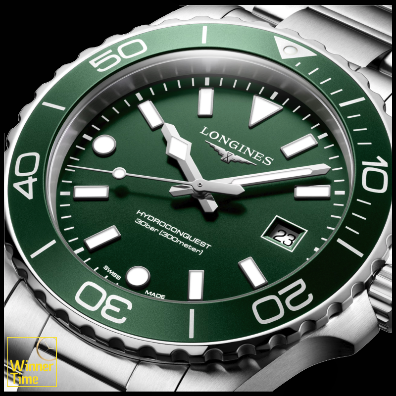 นาฬิกาข้อมือผู้ชายจากแบรนด์หรูสวิส Longines HYDROCONQUEST-ควอตซ์ Ø 42.00 mm สแตนเลสสตีล รุ่น L3.769.4.06.6