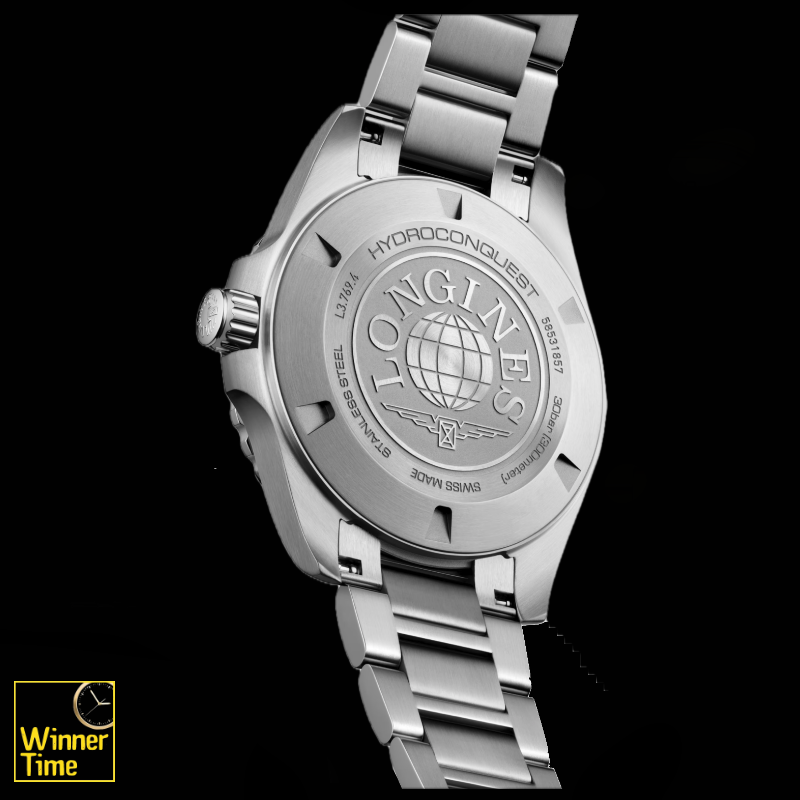 นาฬิกาข้อมือผู้ชายจากแบรนด์หรูสวิส Longines HYDROCONQUEST-ควอตซ์ Ø 42.00 mm สแตนเลสสตีล รุ่น L3.769.4.06.6