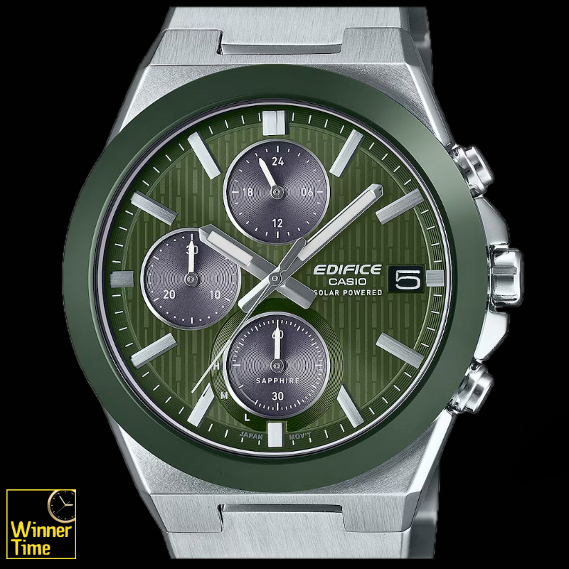 นาฬิกาข้อมือผู้ชายCASIO EDIFICE กรอบเซรามิคโครโนกราฟพลังงานแสงอาทิตย์ รุ่น EFS-S650D-3A