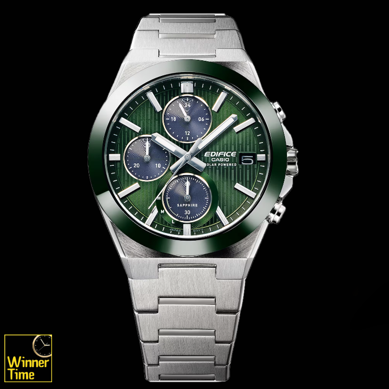 นาฬิกาข้อมือผู้ชายCASIO EDIFICE กรอบเซรามิคโครโนกราฟพลังงานแสงอาทิตย์ รุ่น EFS-S650D-3A