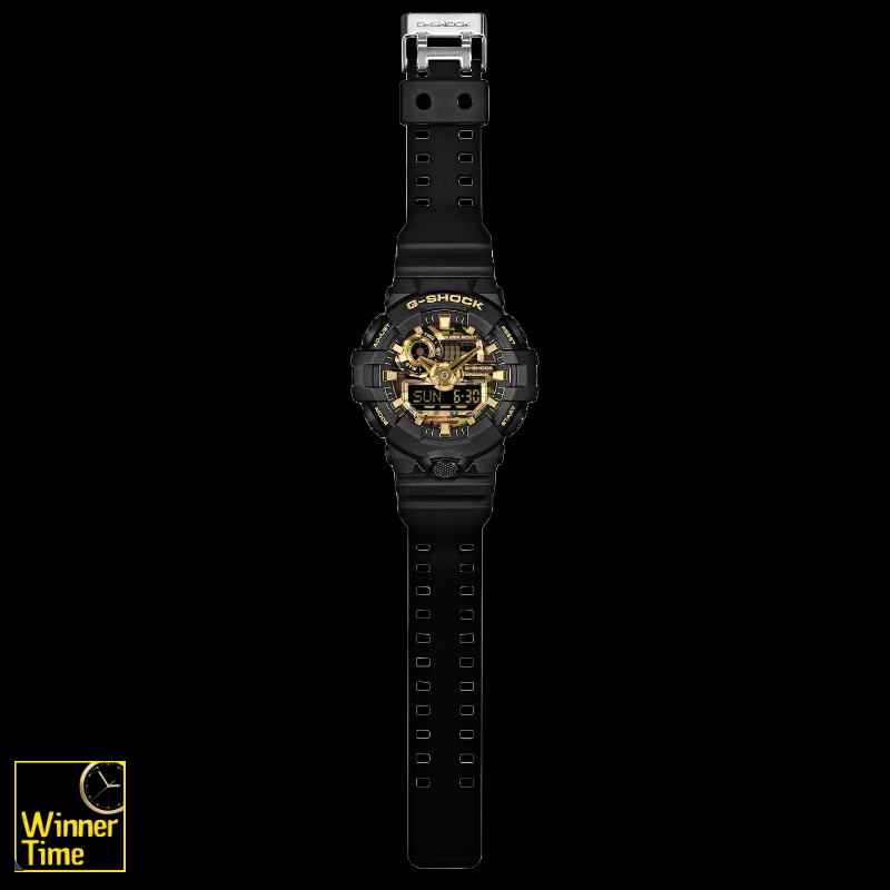 นาฬิกา CASIO G-SHOCK ซีรีส์ BOLD CAMO ลายพรางและสีทองอะนาล็อก-ดิจิตอลซีรีส์ GA-700 รุ่น GA-700CF-1A