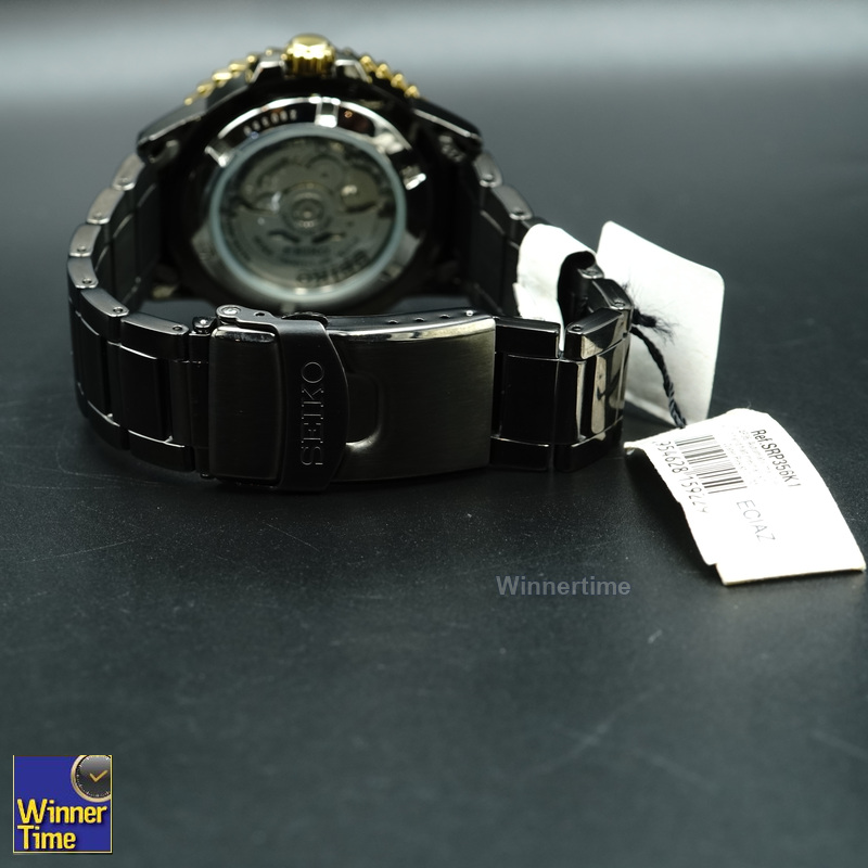 SEIKO 5 Sport Automatic Jewels Black Dial Black Stainless Steel Day Date Display รุ่น SRP356K1,SRP356K,SRP356