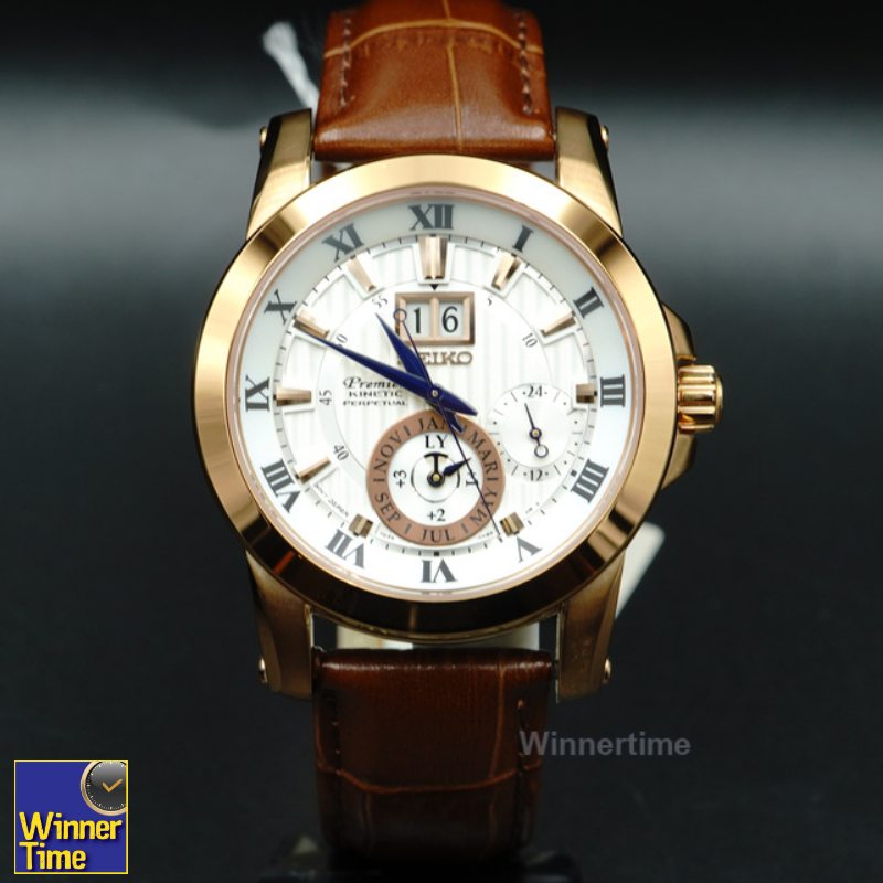 นาฬิกาผู้ชาย Seiko Premier Kinetic Perpetual รุ่น SNP096,SNP096P1 ,SNP096P