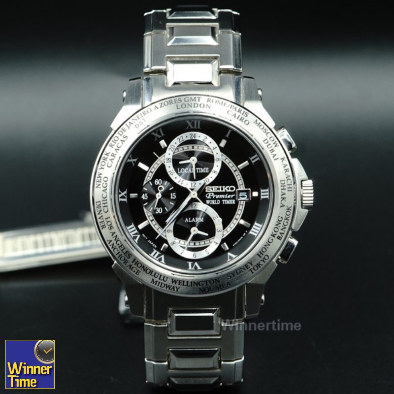 นาฬิกา SEIKO Premier World Timer Alarm รุ่น SPL009P1